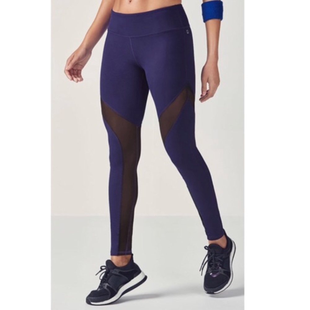 Fabeltics Cherish Leggings Blue with Black Mesh